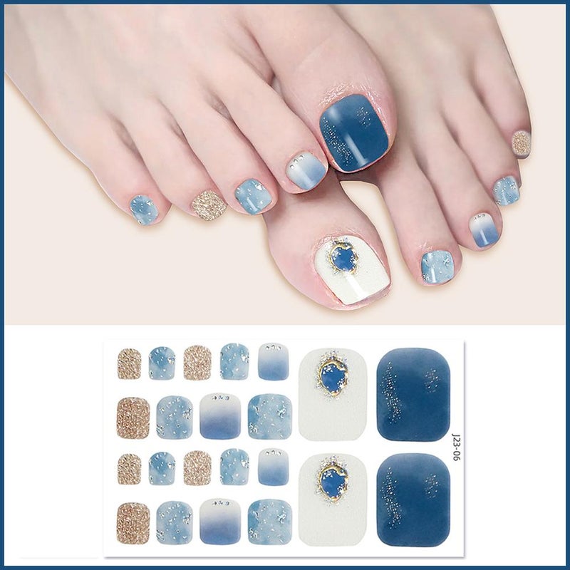 New waterproof toenail stickers with a trendy crystal glitter finish.